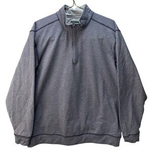 ORVIS Mens Quarter‎ Zip Pullover Sweatshirt Heathered Blue Fleece Size L Casual